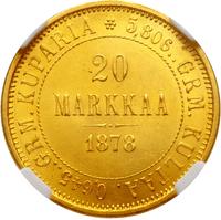 20 марок 1878 года S Для Финляндии