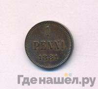 1 пенни 1881 года  Для Финляндии
