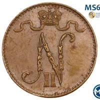 1 пенни 1907 года  Для Финляндии