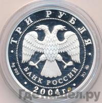 3 рубля 2004 года СПМД