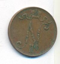 5 пенни 1908 года  Для Финляндии