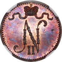 1 пенни 1909 года  Для Финляндии