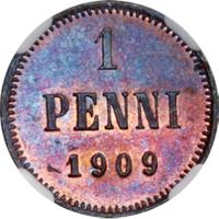 1 пенни 1909 года  Для Финляндии
