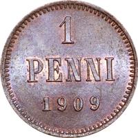 1 пенни 1909 года  Для Финляндии