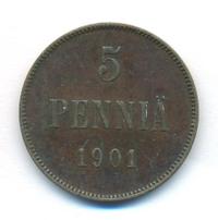 5 пенни 1901 года  Для Финляндии