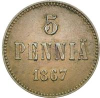 5 пенни 1867 года  Для Финляндии