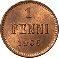 1 пенни 1906 года  Для Финляндии