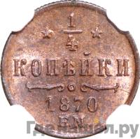 1/4 копейки 1870 года