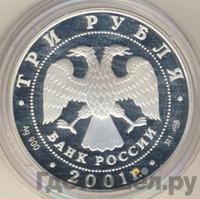 3 рубля 2001 года СПМД