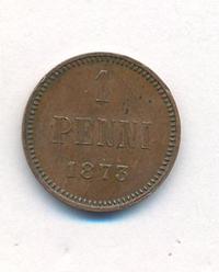 1 пенни 1873 года  Для Финляндии
