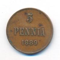 5 пенни 1889 года  Для Финляндии