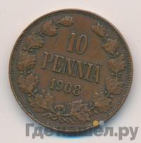 10 пенни 1908 года  Для Финляндии