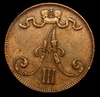 5 пенни 1892 года  Для Финляндии