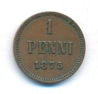 1 пенни 1875 года  Для Финляндии