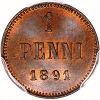 1 пенни 1891 года  Для Финляндии
