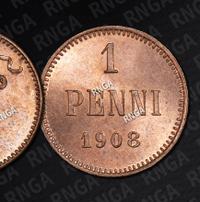 1 пенни 1908 года  Для Финляндии