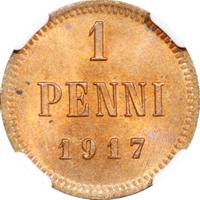 1 пенни 1917 года  Для Финляндии