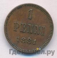1 пенни 1881 года  Для Финляндии