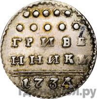 Гривенник 1734 года