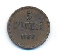 5 пенни 1866 года  Для Финляндии
