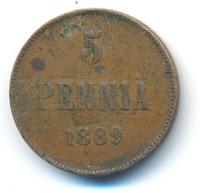 5 пенни 1889 года  Для Финляндии