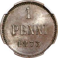 1 пенни 1873 года  Для Финляндии