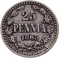 25 пенни 1865 года S Для Финляндии