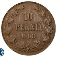 10 пенни 1908 года  Для Финляндии