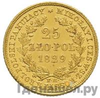 25 злотых 1829 года FH Для Польши