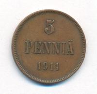 5 пенни 1911 года  Для Финляндии