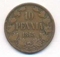 10 пенни 1865 года  Для Финляндии