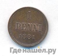 1 пенни 1881 года  Для Финляндии