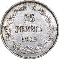 25 пенни 1908 года L Для Финляндии
