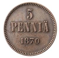 5 пенни 1870 года  Для Финляндии
