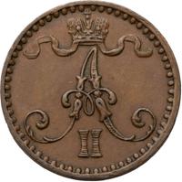 1 пенни 1865 года  Для Финляндии