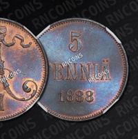 5 пенни 1888 года  Для Финляндии