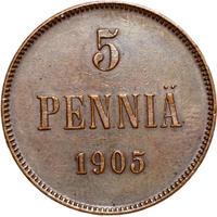 5 пенни 1905 года  Для Финляндии