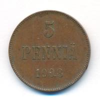 5 пенни 1908 года  Для Финляндии