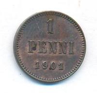 1 пенни 1901 года  Для Финляндии