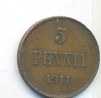 5 пенни 1911 года  Для Финляндии
