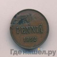 5 пенни 1892 года  Для Финляндии