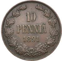 10 пенни 1891 года  Для Финляндии