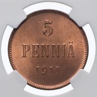 5 пенни 1911 года  Для Финляндии