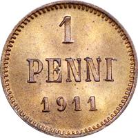 1 пенни 1911 года  Для Финляндии