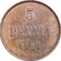 5 пенни 1906 года  Для Финляндии
