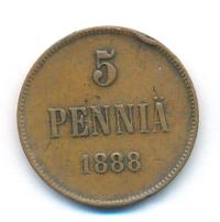 5 пенни 1888 года  Для Финляндии