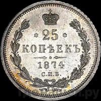 25 копеек 1874 года СПБ НI