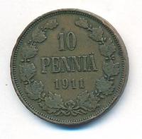 10 пенни 1911 года  Для Финляндии