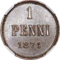 1 пенни 1876 года  Для Финляндии