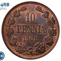 10 пенни 1908 года  Для Финляндии